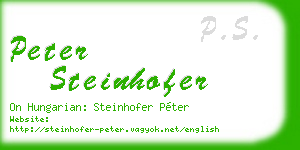 peter steinhofer business card